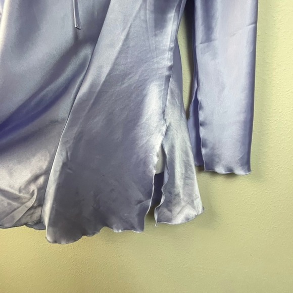 Frederick's of Hollywood Womens Lavender Satin Ruffle Nightgown Tunic Lingerie M - Picture 5 of 7